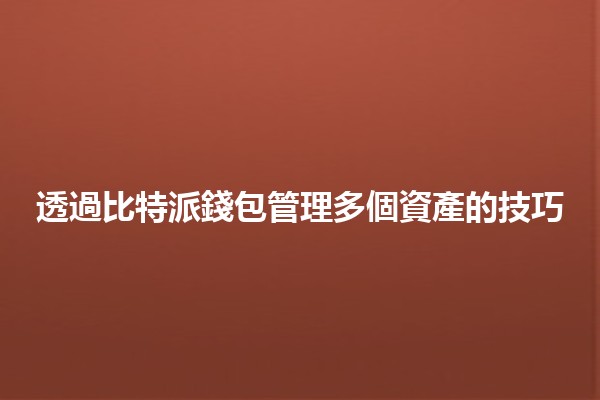 透過比特派錢包管理多個資產的技巧💰✨