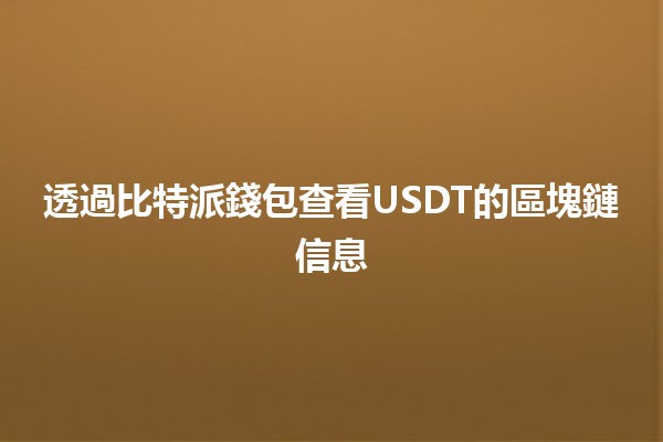 透過比特派錢包查看USDT的區塊鏈信息 💰🔗