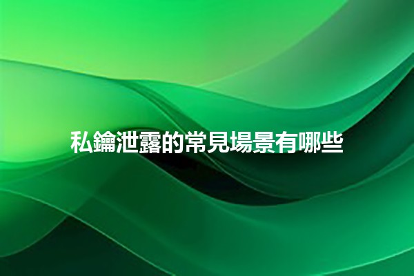 私鑰泄露的常見場景有哪些🔒💻