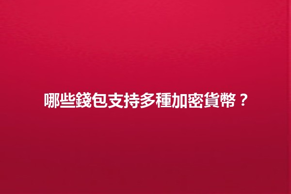 哪些錢包支持多種加密貨幣？💰🔗