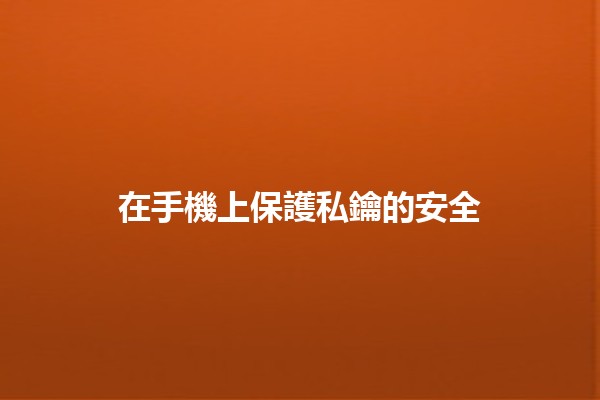 在手機上保護私鑰的安全 🔐📱 在手機上保護私鑰的安全 🔐📱