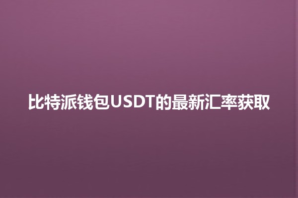 比特派钱包USDT的最新汇率获取💰📈