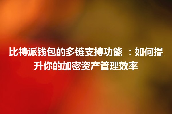 比特派钱包的多链支持功能 💰🌐：如何提升你的加密资产管理效率