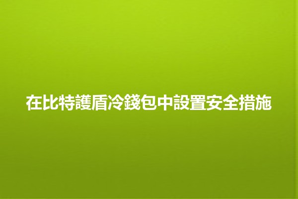 在比特護盾冷錢包中設置安全措施🔒💰 在比特護盾冷錢包中設置安全措施🔒💰