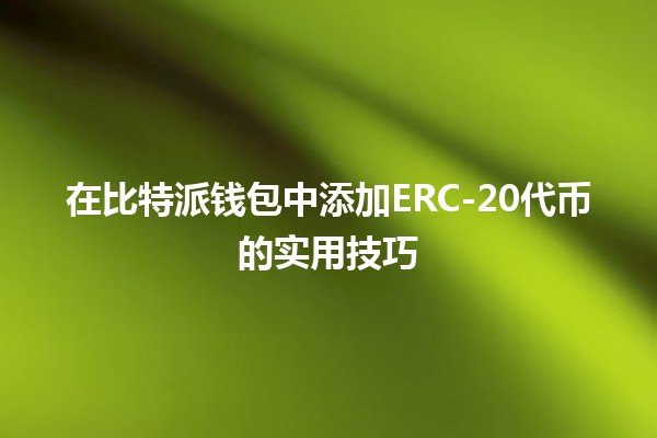 在比特派钱包中添加ERC-20代币的实用技巧💰🔗